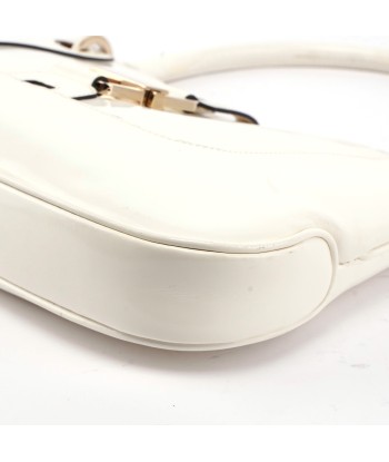 White Patent Leather Jackie Shoulder Bag soldes