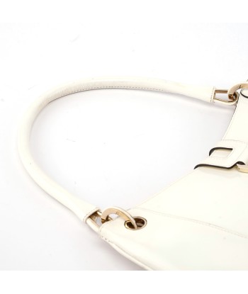 White Patent Leather Jackie Shoulder Bag soldes