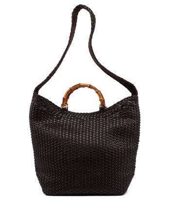 1996 Brown Woven Bamboo 2-Way Bag commande en ligne