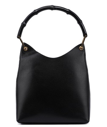 Black Leather Bamboo Hobo Shoulder Bag sélection de produits