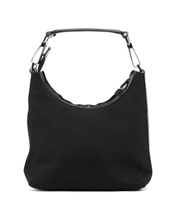 Black Canvas Hobo Shoulder Bag 2024