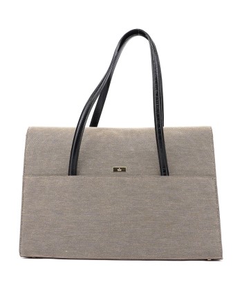 Beige Canvas Keylock Shoulder Bag le concept de la Pate a emporter 