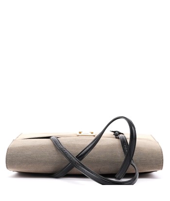 Beige Canvas Keylock Shoulder Bag le concept de la Pate a emporter 