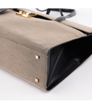 Beige Canvas Keylock Shoulder Bag le concept de la Pate a emporter 