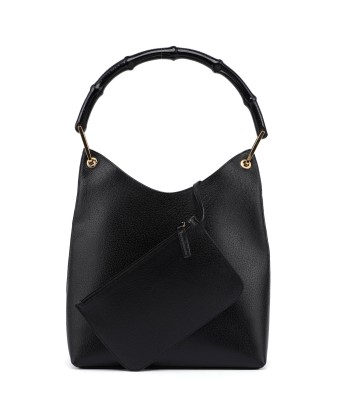 Black Leather Bamboo Hobo Shoulder Bag sélection de produits