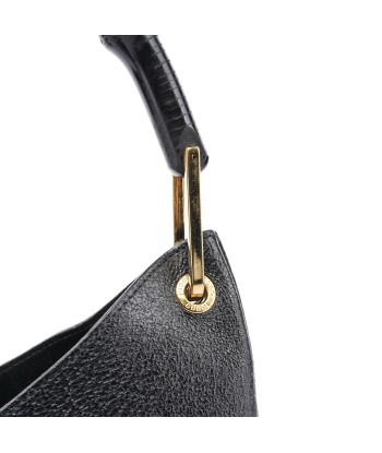 Black Leather Bamboo Hobo Shoulder Bag sélection de produits