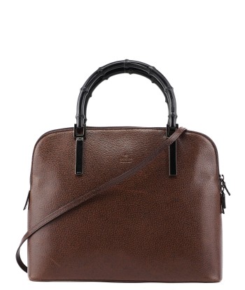 Brown Leather Bamboo 2-Way Tote de technologie