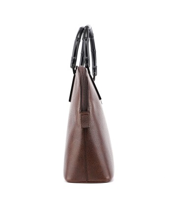 Brown Leather Bamboo 2-Way Tote de technologie