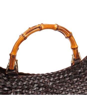 1996 Brown Woven Bamboo 2-Way Bag commande en ligne