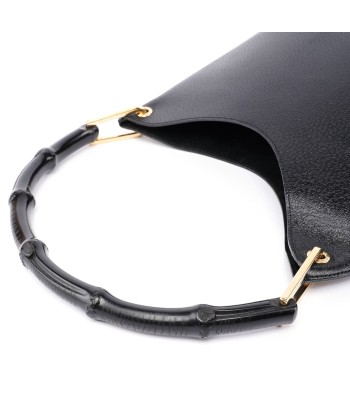 Black Leather Bamboo Hobo Shoulder Bag sélection de produits