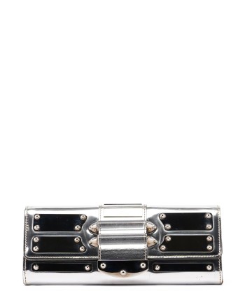 Silver Patent Leather Reflective Clutch Economisez 