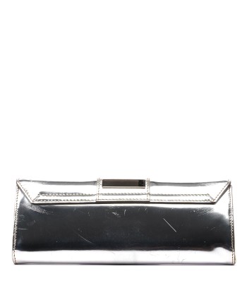 Silver Patent Leather Reflective Clutch Economisez 