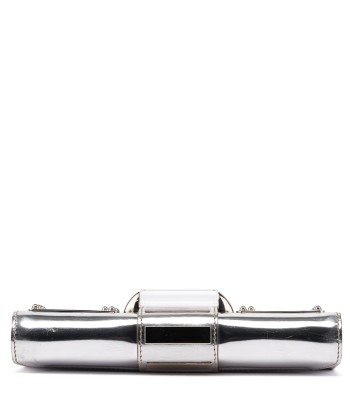 Silver Patent Leather Reflective Clutch Economisez 