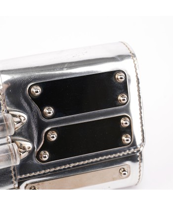 Silver Patent Leather Reflective Clutch Economisez 