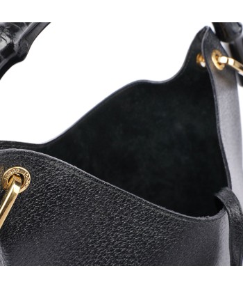 Black Leather Bamboo Hobo Shoulder Bag sélection de produits