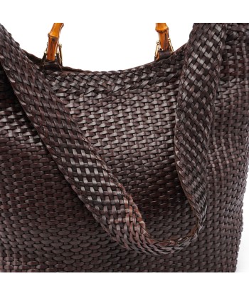 1996 Brown Woven Bamboo 2-Way Bag commande en ligne