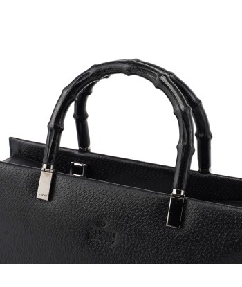 Black Leather Bamboo Tote 50-70% off 