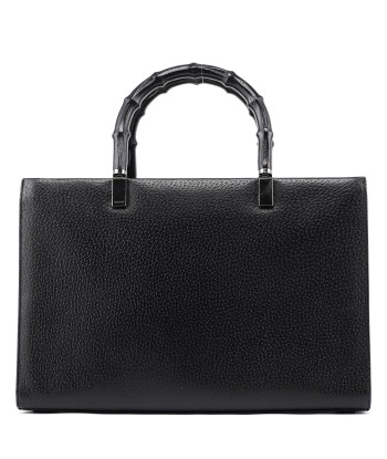 Black Leather Bamboo Tote 50-70% off 