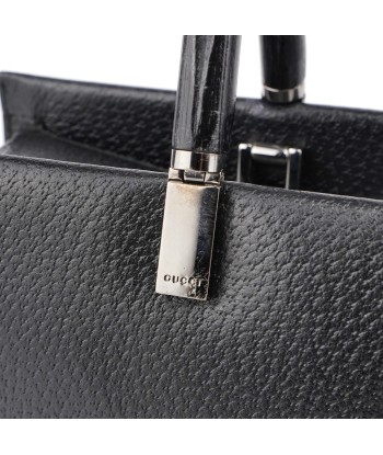 Black Leather Bamboo Tote 50-70% off 