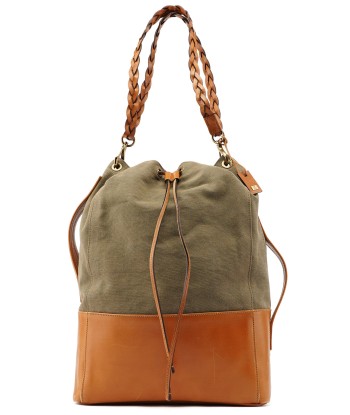 Spring 2003 Khaki Tan Canvas Leather Shoulder Bag en ligne des produits 