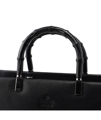 Black Leather Bamboo Tote 50-70% off 