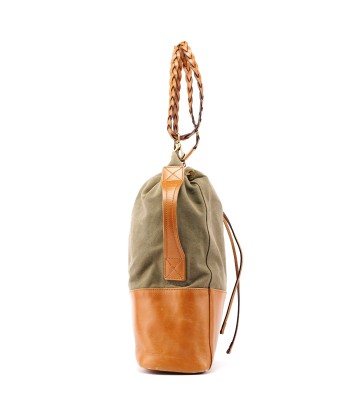 Spring 2003 Khaki Tan Canvas Leather Shoulder Bag en ligne des produits 