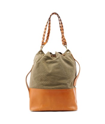 Spring 2003 Khaki Tan Canvas Leather Shoulder Bag en ligne des produits 