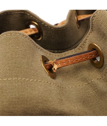 Spring 2003 Khaki Tan Canvas Leather Shoulder Bag en ligne des produits 