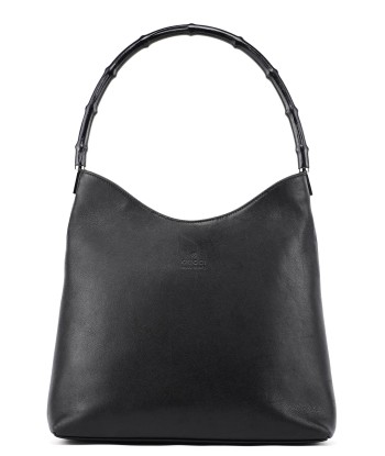 Black Calfskin Bamboo Shoulder Bag la livraison gratuite