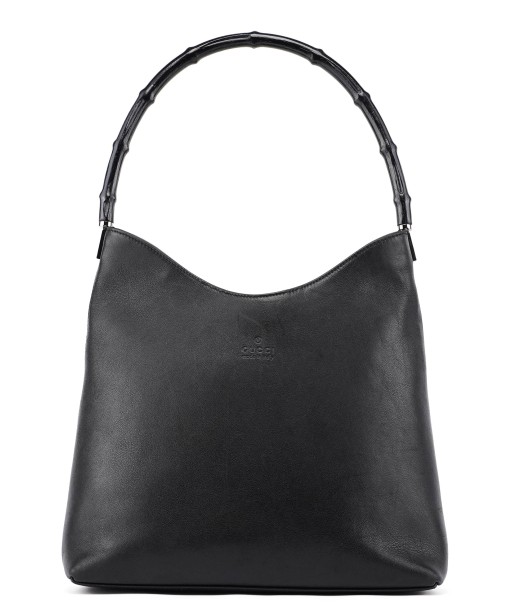 Black Calfskin Bamboo Shoulder Bag la livraison gratuite