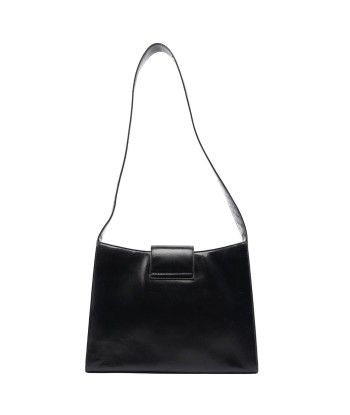 B7492 Black Calfskin Vitello Smalt Shoulder Bag le des métaux précieux