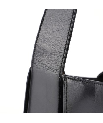 B7492 Black Calfskin Vitello Smalt Shoulder Bag le des métaux précieux