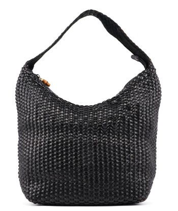 1996 Brown Woven Leather Hobo Shoulder Bag Véritable concentré