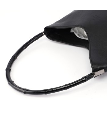 Black Calfskin Bamboo Shoulder Bag la livraison gratuite