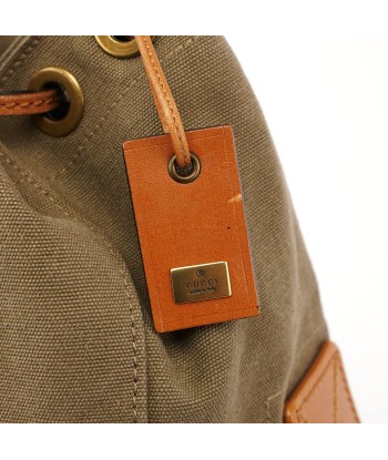 Spring 2003 Khaki Tan Canvas Leather Shoulder Bag en ligne des produits 