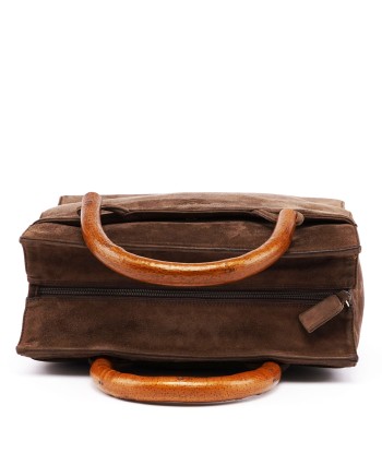 1990's Suede Wood Handle Bag Jusqu'à 80% De Réduction