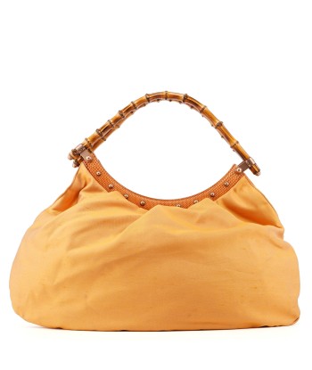 Light Brown Satin Bamboo Shoulder Bag ou a consommer sur place