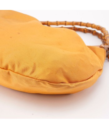 Light Brown Satin Bamboo Shoulder Bag ou a consommer sur place