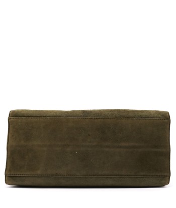 Green Suede Wood Handle Bag le concept de la Pate a emporter 