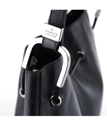 Black Calfskin Drawstring Shoulder Bag acheter en ligne