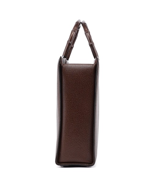 Brown Leather Bamboo Tote Bag Venez acheter