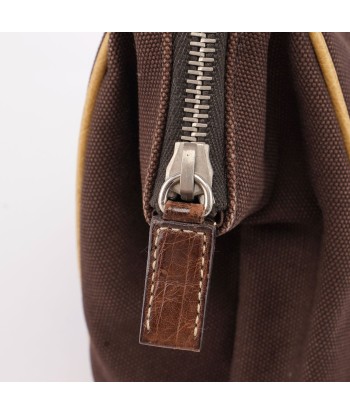 Brown Canvas Ostrich Chic Bag en ligne des produits 