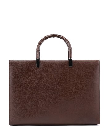 Brown Leather Bamboo Tote Bag Venez acheter