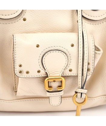 Cream Leather Paddington Pocket Shoulder Bag Profitez des Offres !