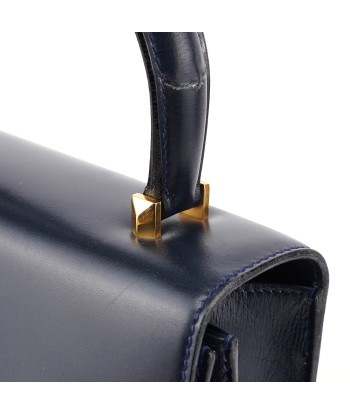 Navy Calfskin Square G Top Handle Bag solde