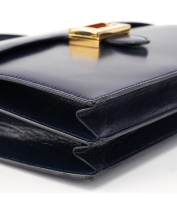 Navy Calfskin Square G Top Handle Bag solde