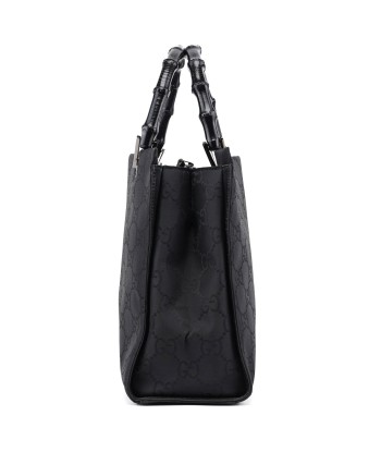 002 1016 Black GG Bamboo 2-Way Tote Bag de pas cher