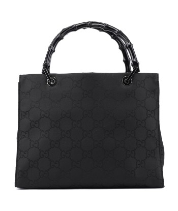 002 1016 Black GG Bamboo 2-Way Tote Bag de pas cher