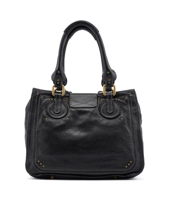 Black Leather Paddington Tote Bag rembourrage situé sous