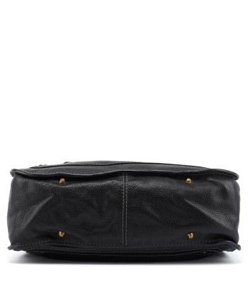 Black Leather Paddington Tote Bag rembourrage situé sous